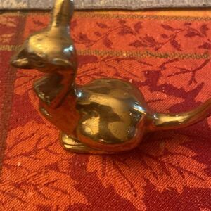 Vintage Brass Kangaroo & Joey Rocking Sculpture Figurine Decor